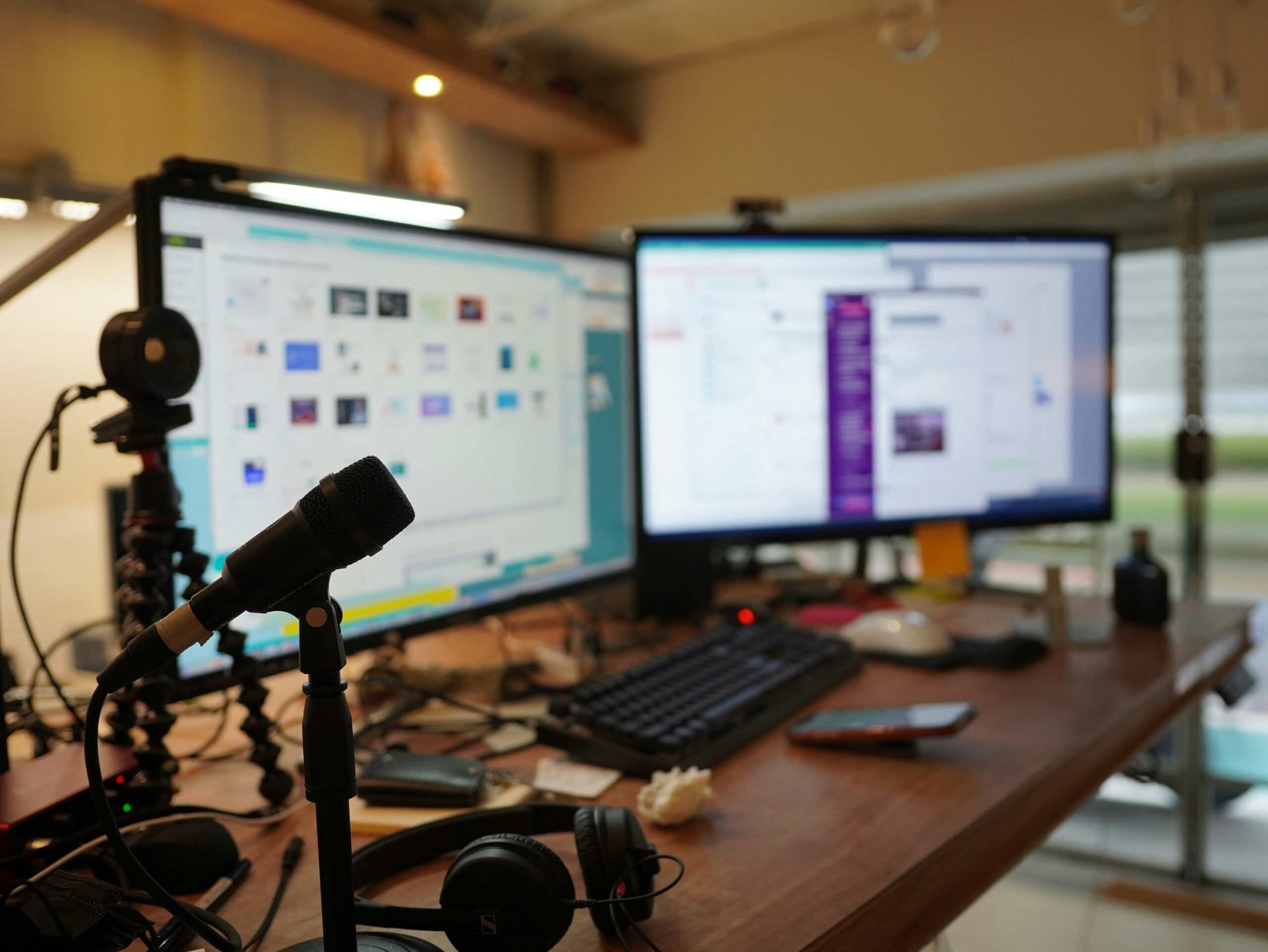 Sarah's DIY gaming theater featuring mounted TVs and RGB lights