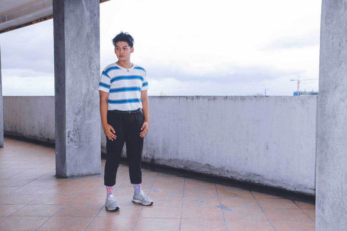 Fortnite player posing confidently in their custom outfit